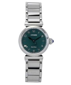 Citizen L May Bell Mini Diamond Accent Stainless Steel Green Dial Eco-Drive EM1130-83X Women's Watch