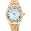 Citizen L Rose Gold Tone Stainless Steel Light Green Dial Eco-Drive EM1143-81X Women's Watch