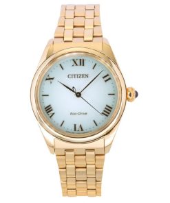 Citizen L Rose Gold Tone Stainless Steel Light Green Dial Eco-Drive EM1143-81X Women's Watch