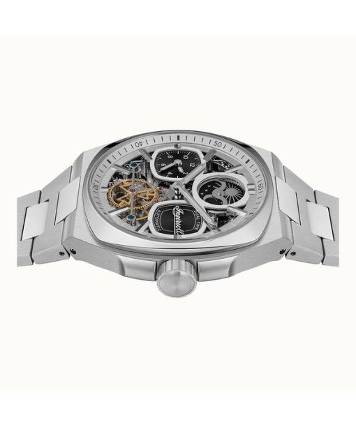 Ingersoll The Spirit Moon Phase Stainless Steel Silver Skeleton Dial Automatic I15802 Men's Watch