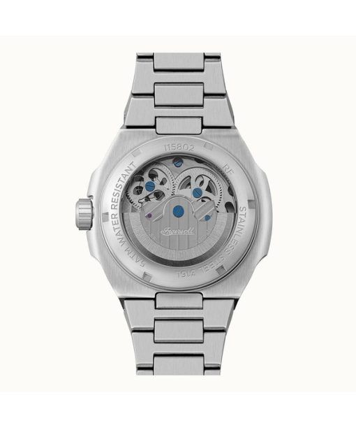 Ingersoll The Spirit Moon Phase Stainless Steel Silver Skeleton Dial Automatic I15802 Men's Watch