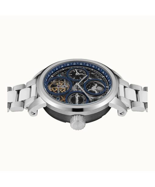 Ingersoll The Arc Moon Phase Stainless Steel Blue Skeleton Dial Automatic I16003 Men's Watch