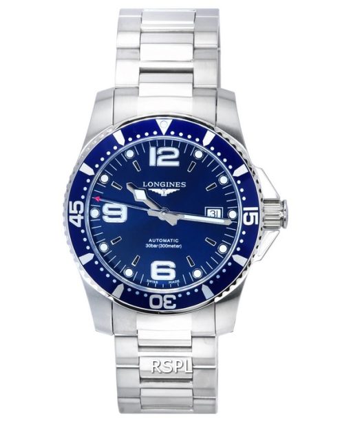 Longines HydroConquest Sunray Blue With Super-LumiNova Dial Automatic Divers L3.742.4.96.6 300M Mens Watch