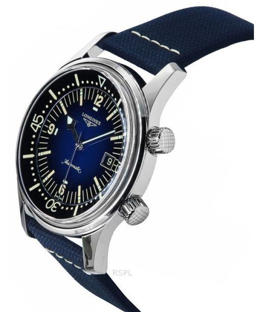 Longines Legend Diver Leather Strap Blue Dial Automatic L3.774.4.90.2 300M Men's Watch