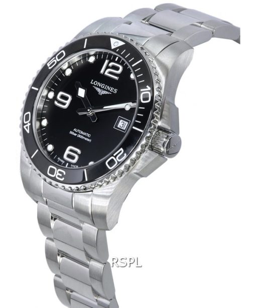 Longines HydroConquest Sunray Black With Super-LumiNov Dial Automatic Divers L3.781.4.56.6 300M Mens Watch