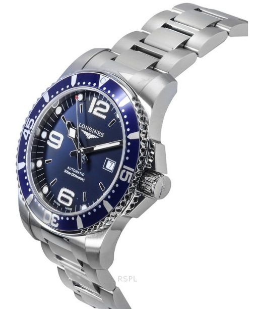 Longines Hydroconquest Stainless Steel Sunray Blue Dial Automatic Diver's L3.781.4.96.6 300M Men's Watch