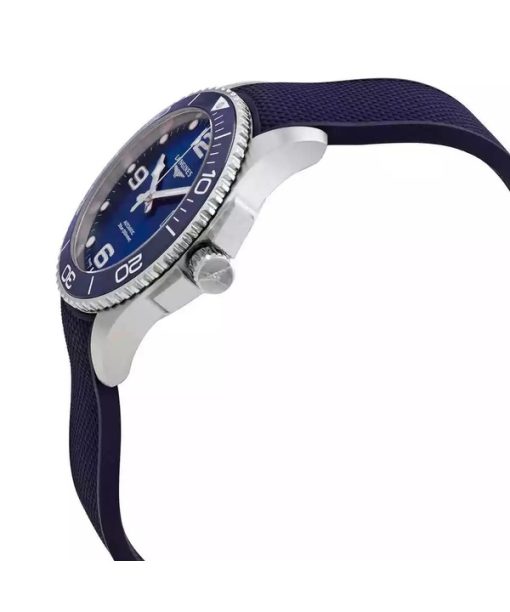 Longines Hydroconquest Rubber Strap Sunray Blue Dial Automatic Divers L3.781.4.96.9 300M Mens Watch