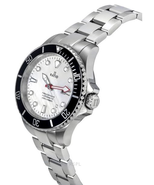 Ratio FreeDiver Sapphire Stainless Steel White Mother Of Pearl Dial Automatic RTFL841 200M Women's Watch