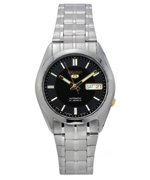 Seiko 5 Stainless Steel Black Dial 21 Jewels Automatic SNKF17J1 Men's Watch