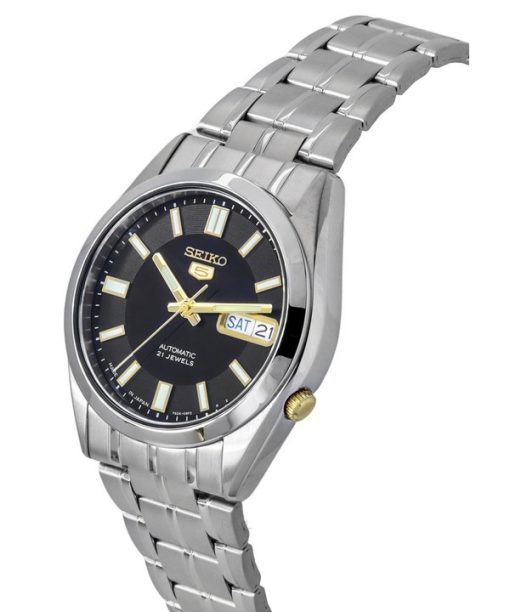 Seiko 5 Stainless Steel Black Dial 21 Jewels Automatic SNKF17J1 Men's Watch