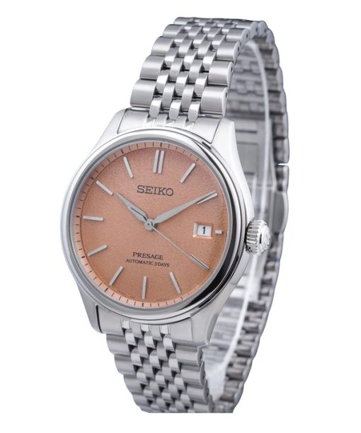 Seiko Presage Classic Araigaki Stainless Steel Orange Dial Automatic SPB467J1 100M Men's Watch