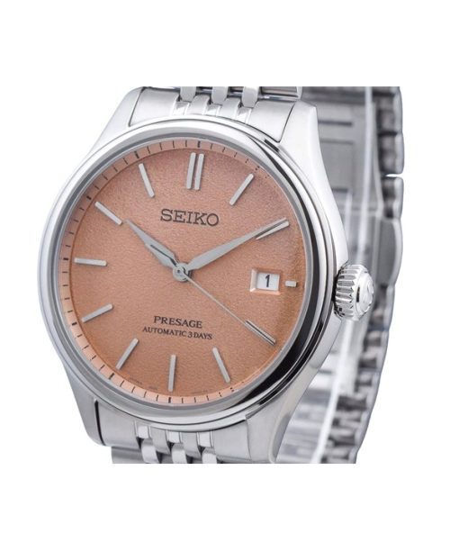 Seiko Presage Classic Araigaki Stainless Steel Orange Dial Automatic SPB467J1 100M Men's Watch