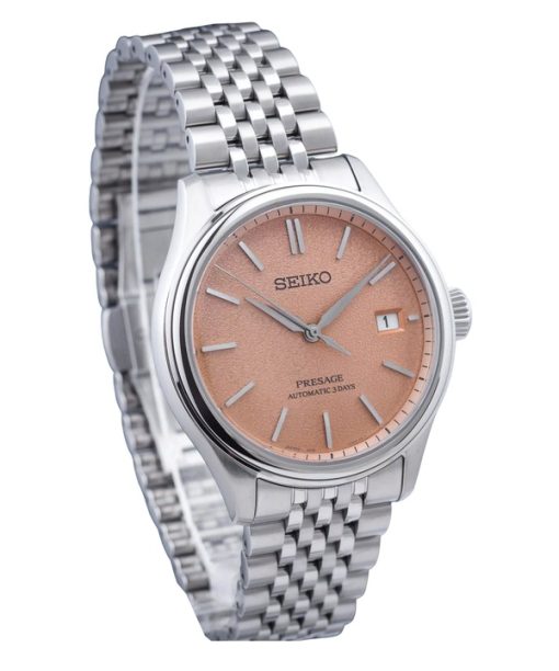 Seiko Presage Classic Araigaki Stainless Steel Orange Dial Automatic SPB467J1 100M Men's Watch