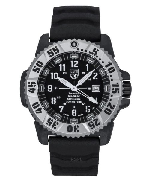 Luminox MIL-SPEC Rubber And Nylon Strap Black Dial Quartz Diver's XL.3351.1.SET 300M Men's Watch With Extra Strap