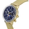 Zeppelin LZ 129 Hindenburg Moon Phase Gold Tone Stainless Steel Blue Dial Quartz 7039M2 Men's Watch