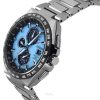 Citizen Eco-Drive Radio Controlled GMT Chronograph Super Titanium Light Blue Dial AT8238-84M 100M Men's Watch