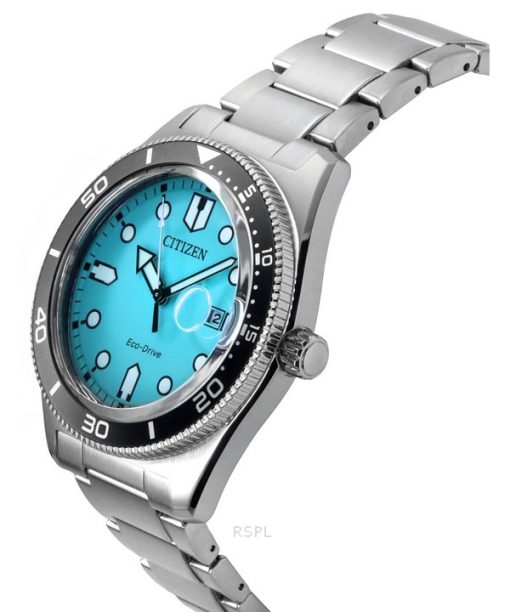 Citizen Marine Stainless Steel Turquoise Dial Eco-Drive AW1760-81W 100M Men's Watch