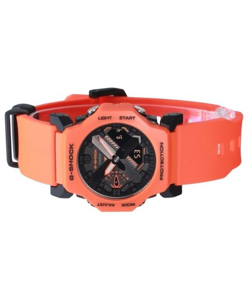 Casio G-Shock Analog Digital Bio-Based Orange Resin Strap Black Dial Quartz GA-2300FL-4A 200M Men's Watch