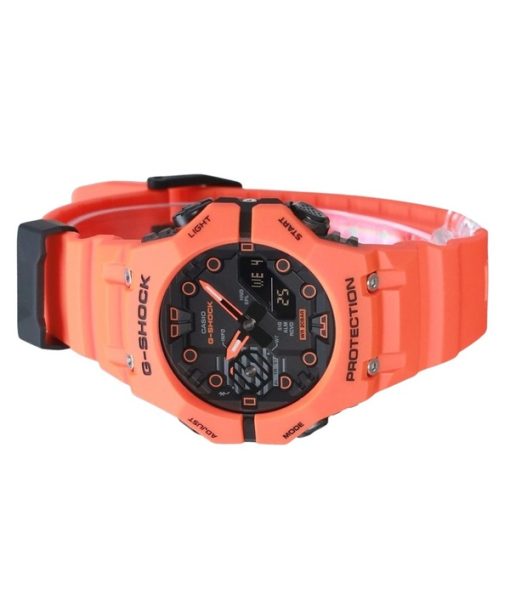 Casio G-Shock Analog Digital Smartphone Link Bio-Based Orange Resin Strap Grey Dial Quartz GA-B001FL-4A 200M Men's Watch