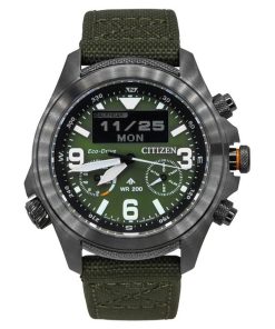 Citizen Promaster Land 35th Anniversary Chronograph Green Dial Eco-Drive JV1005-02W 200M Men's Watch