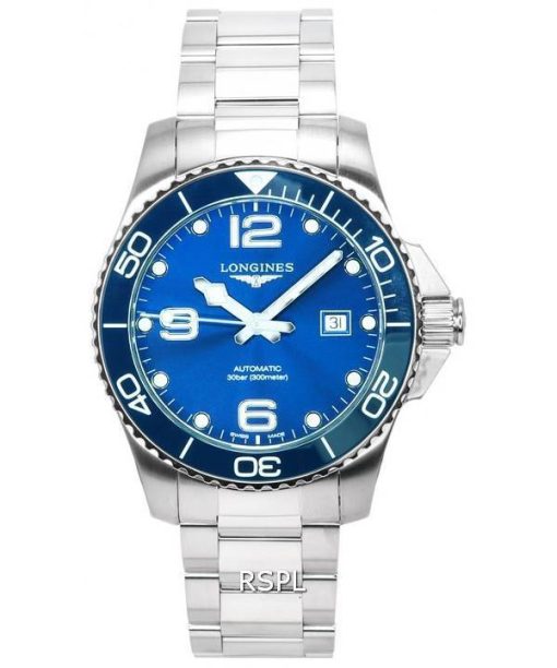 Longines HydroConquest Sunray Blue With Super-LumiNova Dial Automatic Divers L3.782.4.96.6 300M Mens Watch