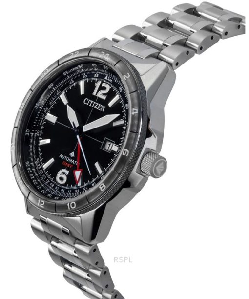 Citizen Promaster Air GMT Stainless Steel Black Dial Automatic NB6046-59E 200M Men's Pilot Watch