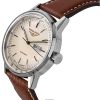 Bauhaus Aviation Leather Strap Beige Dial Automatic 23665 100M Men's Watch