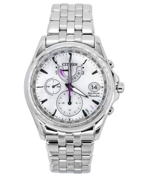 Citizen Radio Controlled Stainless Steel Mother Of Pearl Dial Eco-Drive FC0010-55D 100M Women's Watch