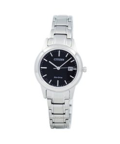 Refurbished Citizen Stainless Steel Black Dial Eco-Drive FE1081-59E Women's Watch