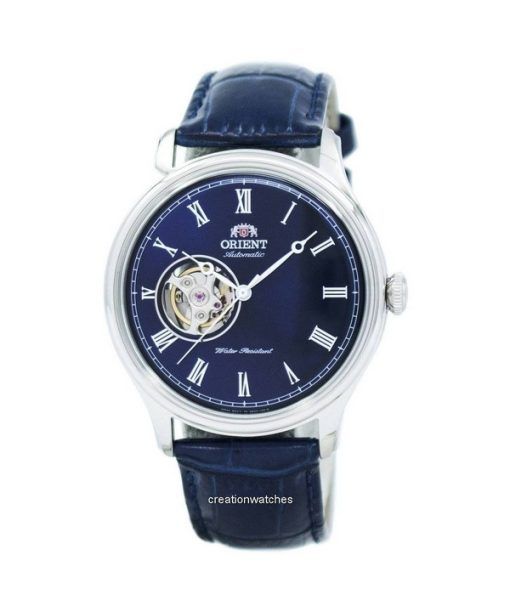 Refurbished Orient Envoy Blue Leather Strap Open Heart Blue Dial Automatic FAG00004D0 Men's Watch