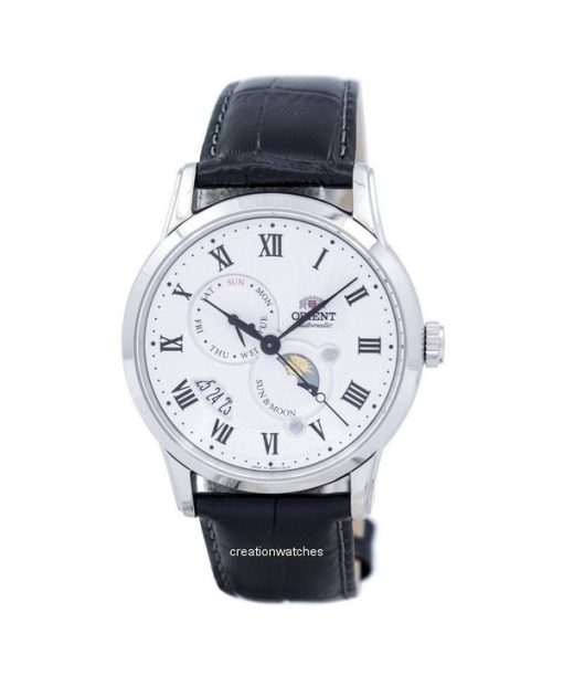 Refurbished Orient Sun And Moon Leather Strap White Dial Automatic SAK00002S Men's Watch