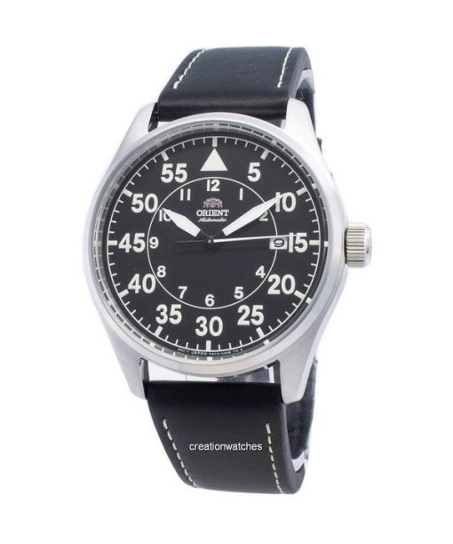 Refurbished Orient Pilot Flight Leather Strap Black Dial RA-AC0H03B10B Automatic 100M Men's Watch