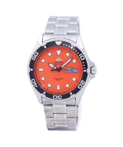 Refurbished Orient Ray Raven II Stainless Steel Orange Dial Automatic FAA02006M9 200M Men's Watch