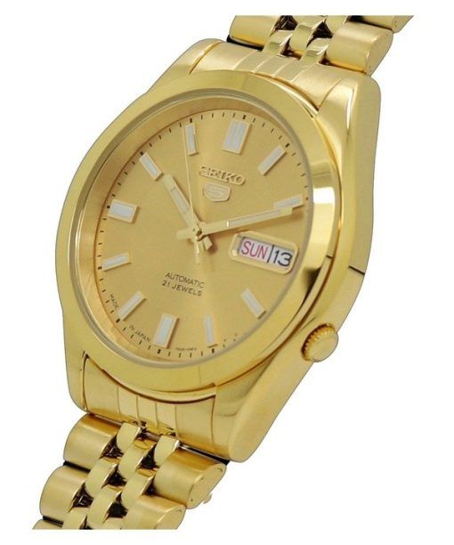 Refurbished Seiko 5 Gold Tone Stainless Steel Gold Dial Automatic SNKF82J1 Men's Watch