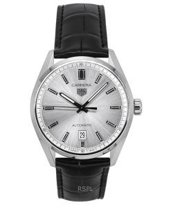 Tag Heuer Carrera Date Leather Strap Grey Dial Automatic WBN2111.FC6505 100M Men's Watch