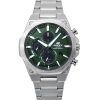 Casio Edifice Slim Line Analog Chronograph Stainless Steel Green Dial Solar EFS-S570D-3A 100M Men's Watch