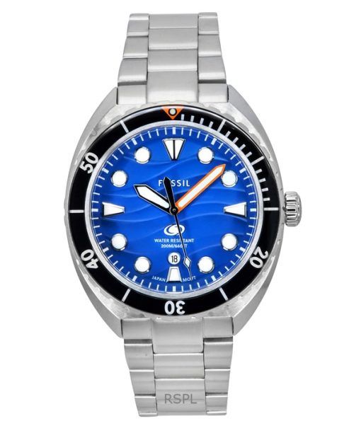 Fossil Breaker Stainless Steel Blue Dial Quartz Diver's FS6064 200M Men's Watch