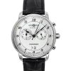 Zeppelin Friedrichshafen Leather Strap Silver Dial Quartz 85844 Men's Watch