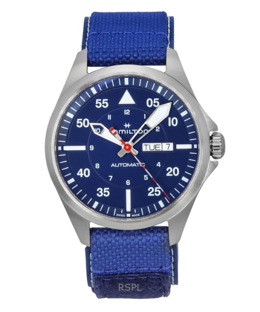 Hamilton Khaki Aviation Pilot Air-Glaciers Edition Textile Strap Blue Dial Automatic H64655941 100M Men's Watch