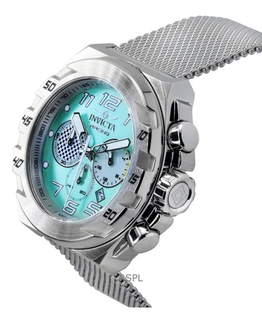 Invicta Racing Stainless Steel Turquoise Dial Quartz 47202 Men's Watch