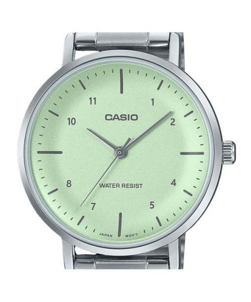 Casio Standard Analog Stainless Steel Mint Green Dial Quartz LTP-VT03D-3B Women's Watch