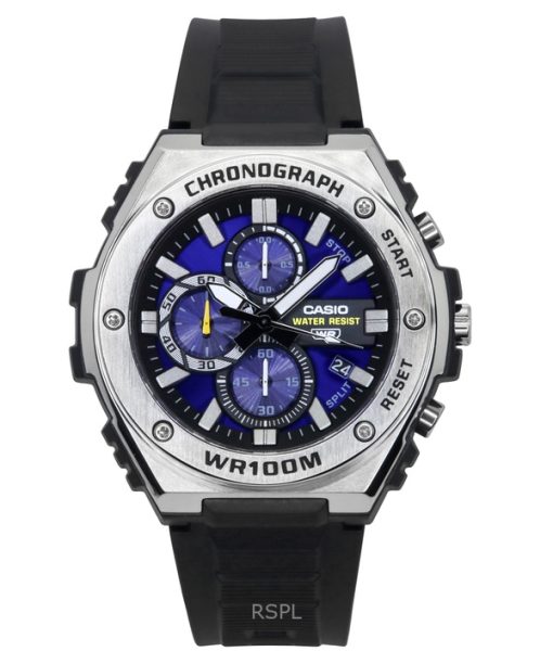 Casio Standard Analog Chronograph Resin Strap Blue Dial Quartz MWA-300H-2AV 100M Men's Watch