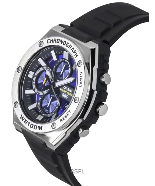 Casio Standard Analog Chronograph Resin Strap Blue Dial Quartz MWA-300H-2AV 100M Men's Watch