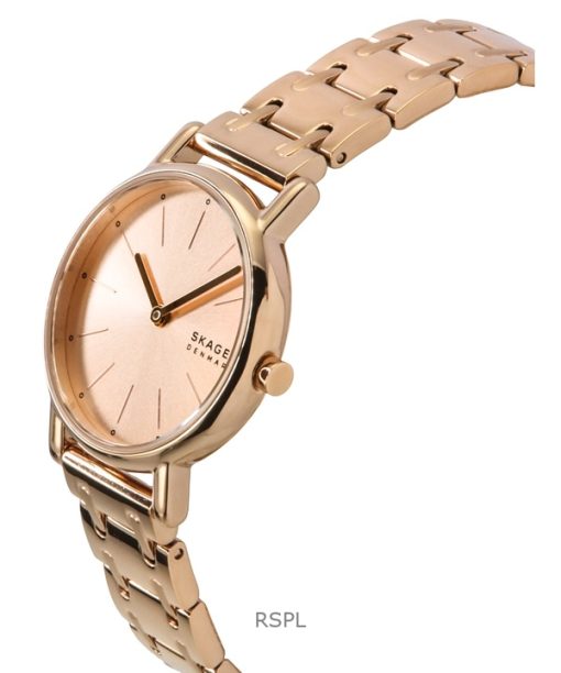 Skagen Signatur Lille Rose Gold Tone Stainless Steel Rose Gold Dial Quartz SKW3125 Women's Watch