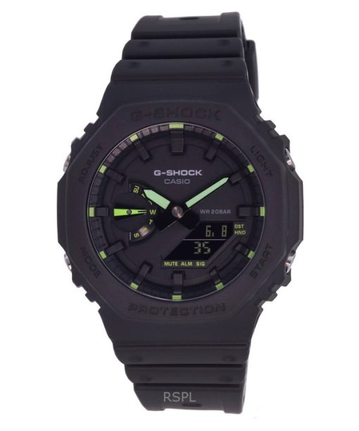 Refurbished Casio G-Shock Analog Digital Neon Accent Resin Strap Black Dial Quartz GA-2100-1A3 200M Men's Watch