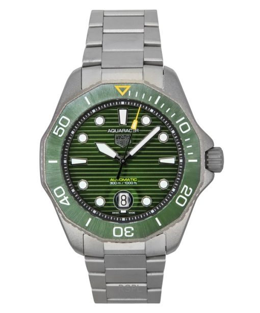 Tag Heuer Aquaracer Professional Date Titanium Green Dial Automatic Diver's WBP208B.BF0631 300M Men's Watch