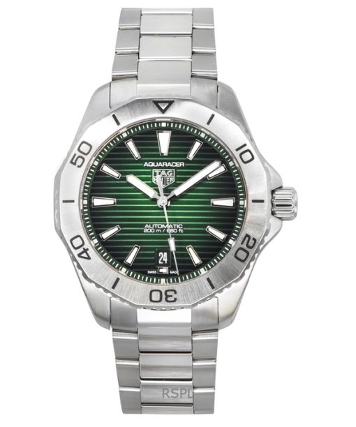 Tag Heuer Aquaracer Professional Date Sunray Brushed Green Dial Automatic Diver's WBP2115.BA0627 200M Men's Watch